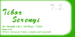 tibor serenyi business card